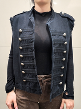 Carica l'immagine nel visualizzatore di Gallery, TENSIONE IN GILET NAPOLEONE IN DENIM NERO