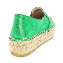 Carica l&#39;immagine nel visualizzatore di Gallery, MACARENA Espadrillas platform laminato verde K20