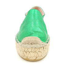 Carica l&#39;immagine nel visualizzatore di Gallery, MACARENA Espadrillas platform laminato verde K20