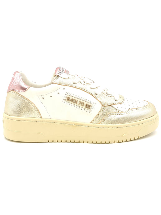 BACK 70 Sneakers stringate in pelle bianco/platino X5