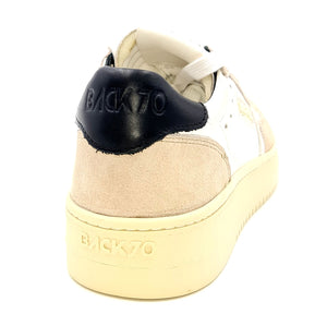 BACK 70 Sneakers stringate in pelle bianco/cam. sabbia X6