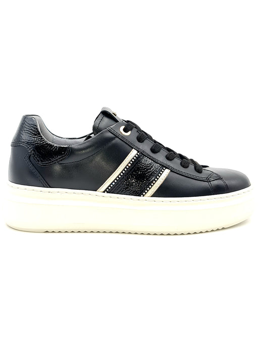 NERO GIARDINI Sneakers platform in pelle nera F37