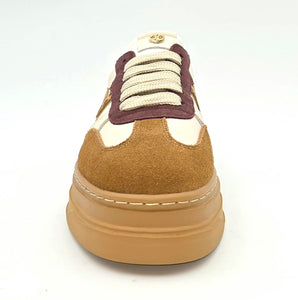JANET & JANET Sneakers platform beige e cognac U