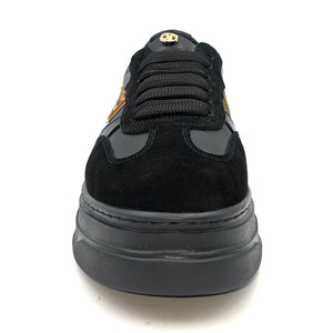 JANET & JANET Sneakers platform nera/animalier T