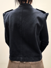Carica l'immagine nel visualizzatore di Gallery, TENSIONE IN GILET NAPOLEONE IN DENIM NERO