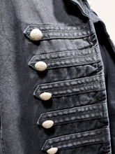 Carica l'immagine nel visualizzatore di Gallery, TENSIONE IN GILET NAPOLEONE IN DENIM NERO