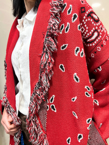 TENSIONE IN Caban stampa bandana rosso