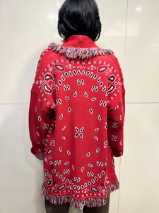 TENSIONE IN Caban stampa bandana rosso