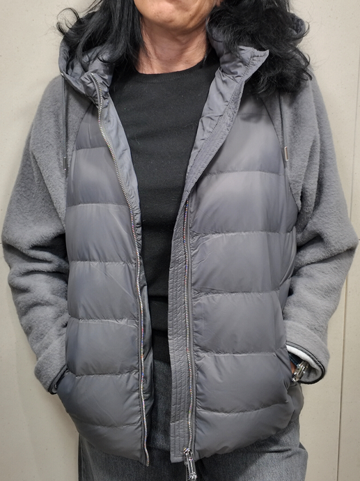 RINO & PELLE Laurie Piumino corto maniche in maglia grigio