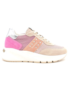 NERO GIARDINI Sneakers in pelle e tessuto rosa R18