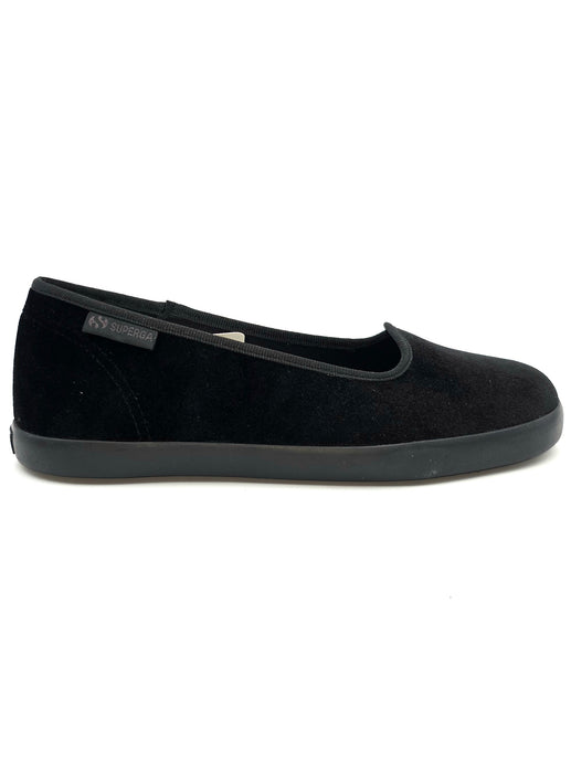 SUPERGA BALLERINA VELVET TOTAL BLACK 21W