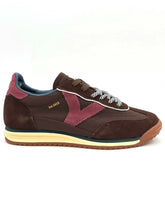 Carica l'immagine nel visualizzatore di Gallery, VICTORIA Sneaker flat tessuto e camoscio marrone H20