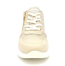 Carica l&#39;immagine nel visualizzatore di Gallery, NERO GIARDINI Sneakers zeppa in pelle beige R19