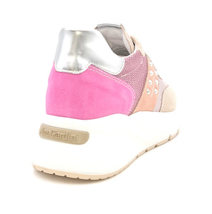 NERO GIARDINI Sneakers in pelle e tessuto rosa R18