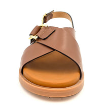 Carica l'immagine nel visualizzatore di Gallery, NERO GIARDINI Sandalo flat incrocio cuoio W40
