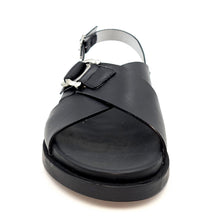 Carica l'immagine nel visualizzatore di Gallery, NERO GIARDINI Sandalo flat incrocio nero W38