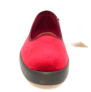 SUPERGA BALLERINA VELVET RED BORDEAUX 22W