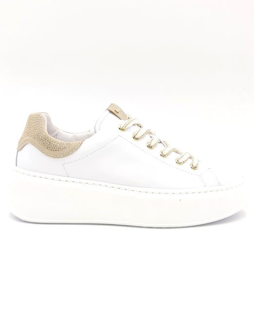 NERO GIARDINI Sneakers platform in pelle bianca R17