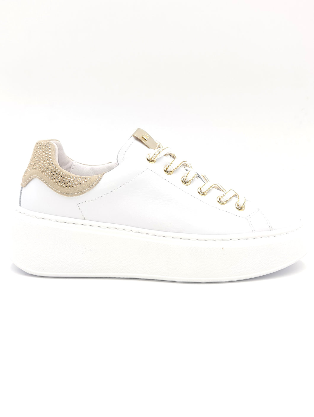 NERO GIARDINI Sneakers platform in pelle bianca R17
