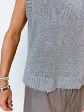 Carica l&#39;immagine nel visualizzatore di Gallery, TENSONE IN | MAGLIA GILET LUREX ARGENTO