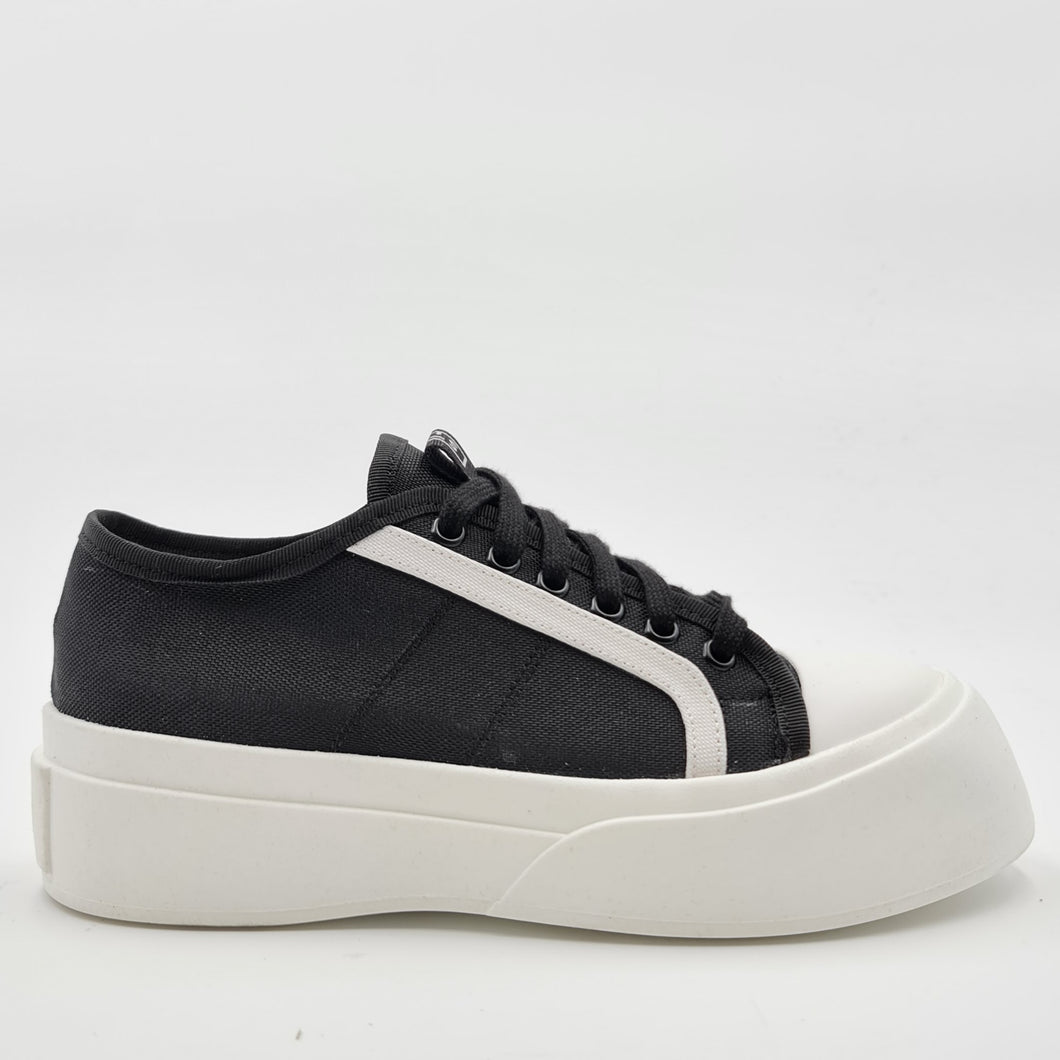 STELIO MALORI Sneakers basse tessuto nero/bianco S8