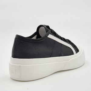 STELIO MALORI Sneakers basse tessuto nero/bianco S8