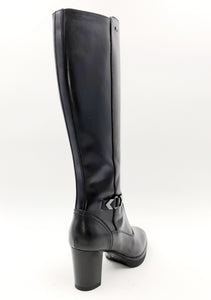 NERO GIARDINI Stivale pelle nero plateau H50