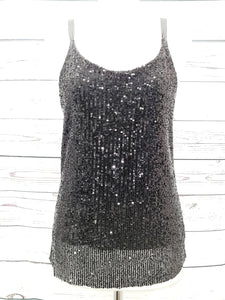 TENSIONE IN Top paillettes nero