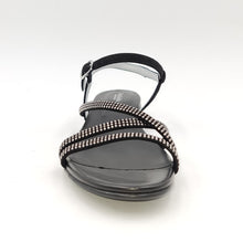 Carica l&#39;immagine nel visualizzatore di Gallery, NERO GIARDINI Sandalo flatform con strass nero B89