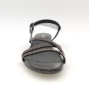 NERO GIARDINI Sandalo flatform con strass nero B89
