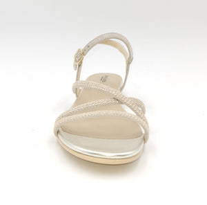 NERO GIARDINI Sandalo flatform con strass beige B36