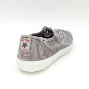 CIENTA Sneakers senza lacci tessuto lavato used grigio T2
