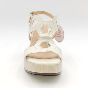 WONDERS Sandalo tacco 8 pelle beige Q38