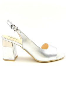 NERO GIARDINI Sandalo elegante pelle argento B55