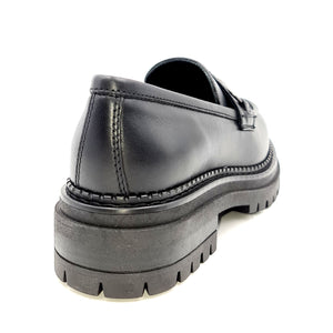 NERO GIARDINI Mocassino con morsetto in pelle nero H74