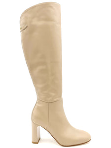 NERO GIARDINI Stivale forma quadra in pelle beige H117