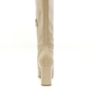 NERO GIARDINI Stivale forma quadra in pelle beige H117