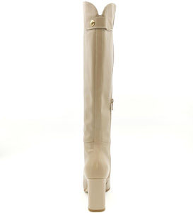 NERO GIARDINI Stivale forma quadra in pelle beige H117