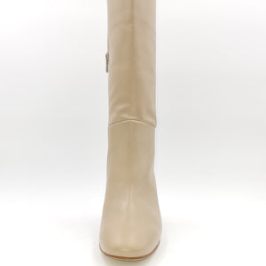 NERO GIARDINI Stivale forma quadra in pelle beige H117