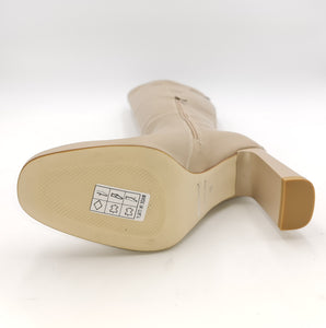 NERO GIARDINI Stivale forma quadra in pelle beige H117