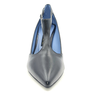ALBANO Decolleté con cinturino in pelle nero N12