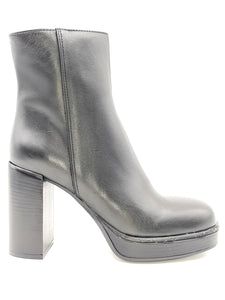 FRAU Tronchetto tacco e plateau in pelle nero 77R