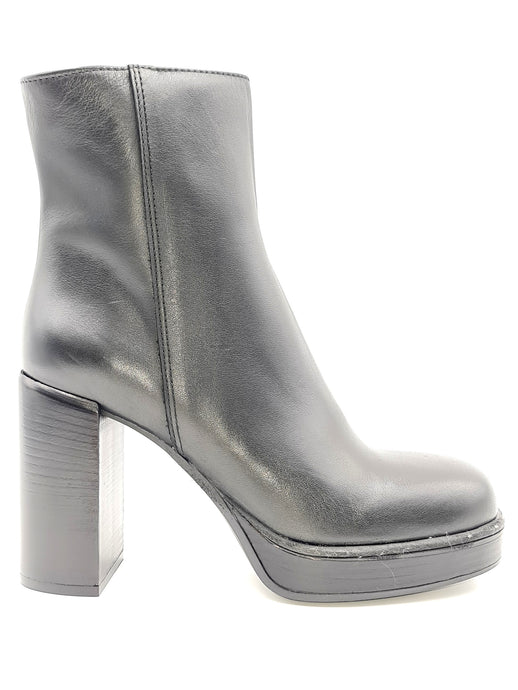 FRAU Tronchetto tacco e plateau in pelle nero 77R
