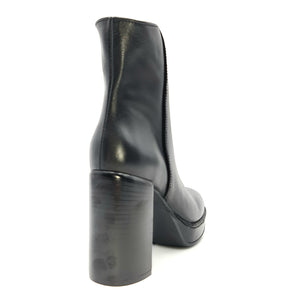 FRAU Tronchetto tacco e plateau in pelle nero 77R