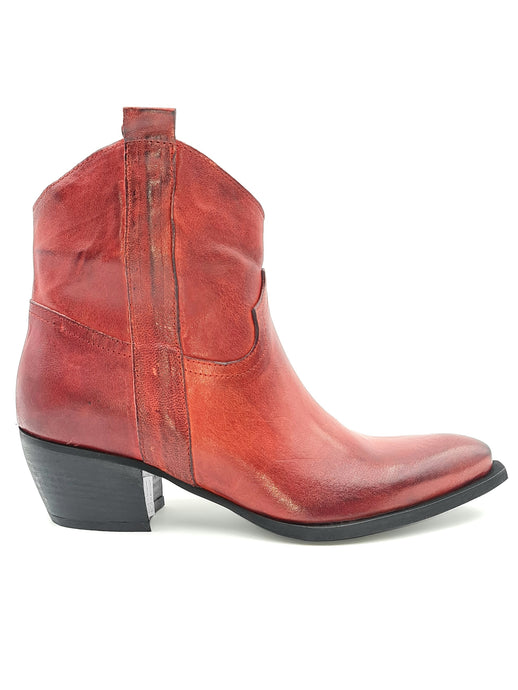 STUDIO 76 Tronchetto texano pelle rosso 3