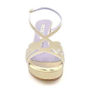 ALBANO Sandali glitter platino N28