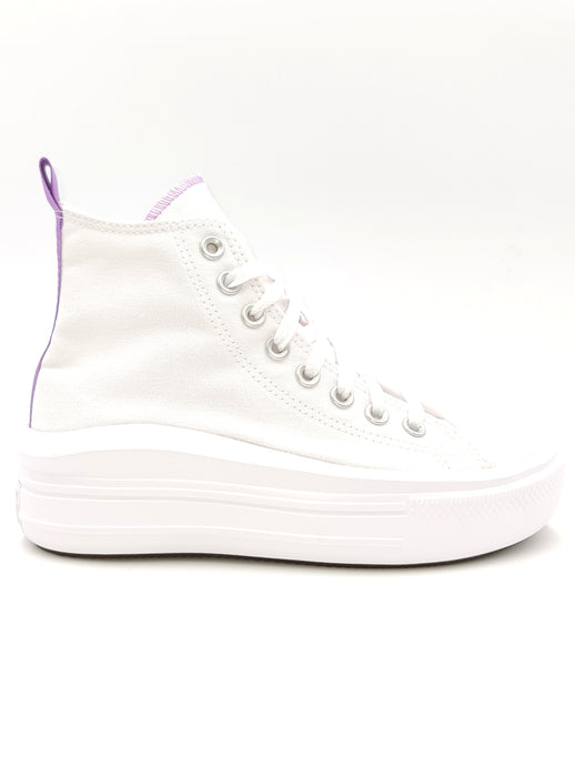 CONVERSE All Star Move Sneakers alta platform bianco/lilla C16