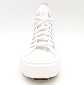 CONVERSE All Star Move Sneakers alta platform bianco/lilla C16