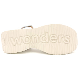 WONDERS Sandalo platform in pelle argento Q87