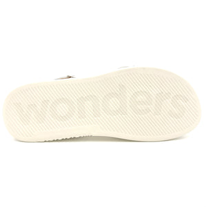 WONDERS Sandalo platform in pelle bianco e argento Q91